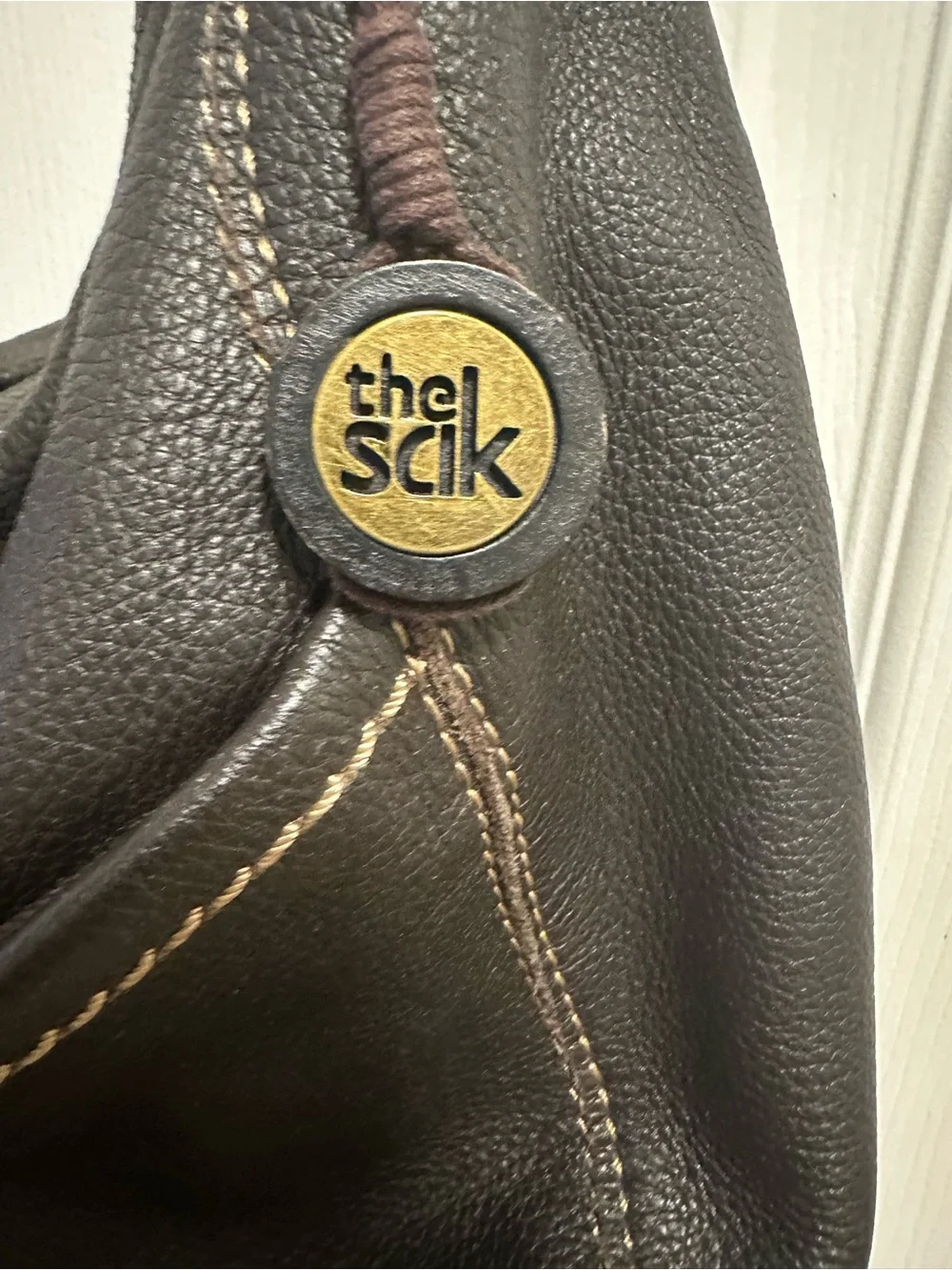 The Sak Rich Chocolate Brown Leather Hobo Bag with Contrast Stitching